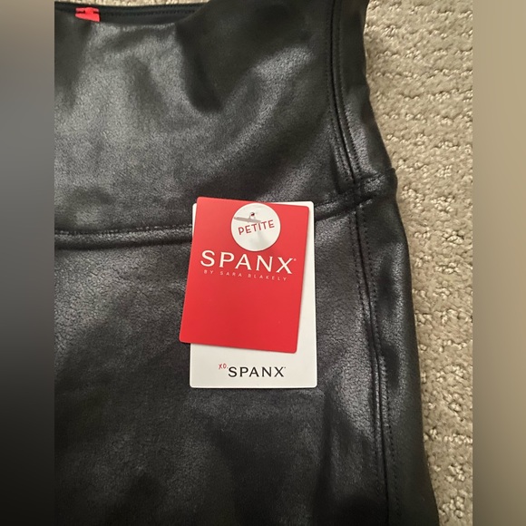 Spanx Black Faux Leather Pants Small Petite - Picture 2 of 4